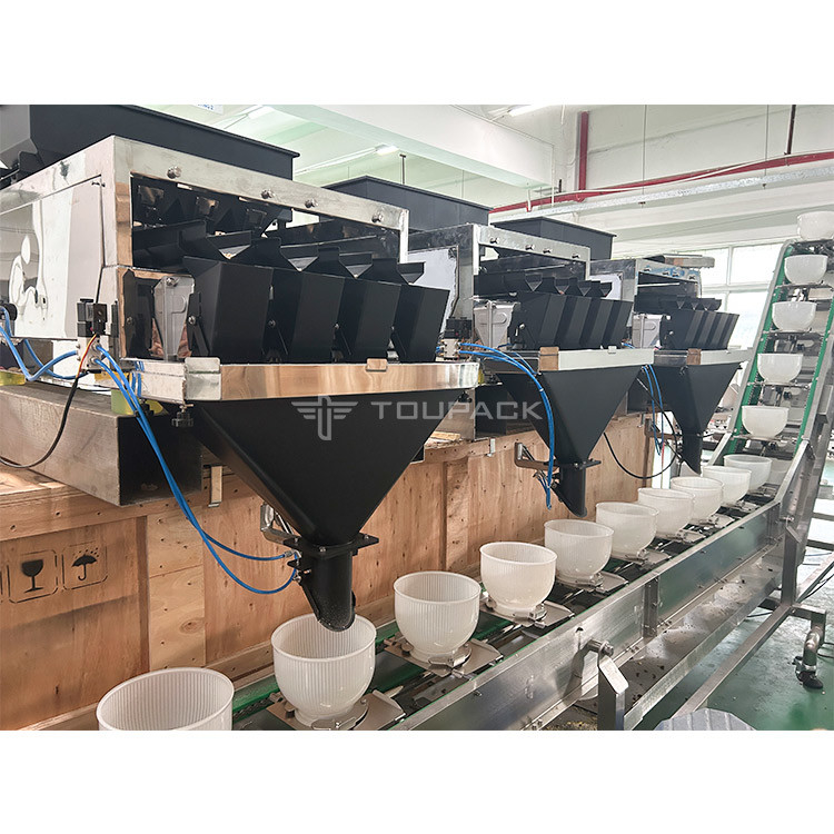 Máquina de embalagem para pesagem linear de frutas secas e nozes misturadas com transportador Máquina de embalagem de sacos pré-fabricada