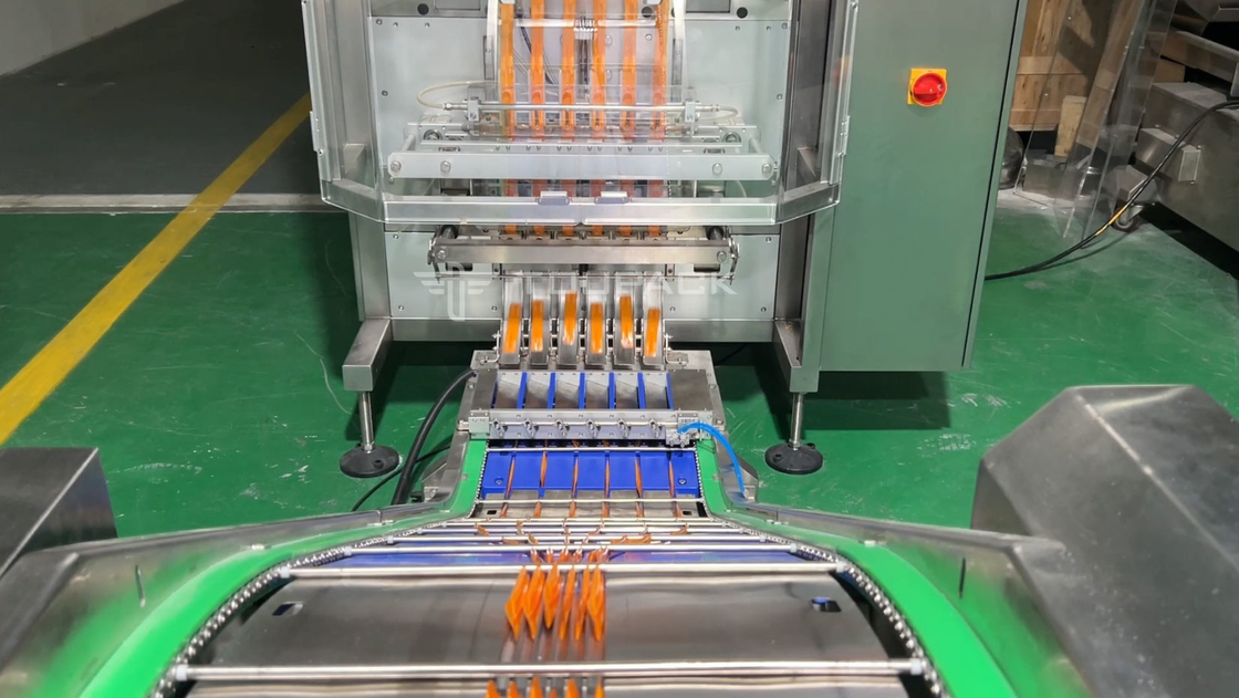 Máquina de embalagem de saquetes de várias colunas com pesador de compressão