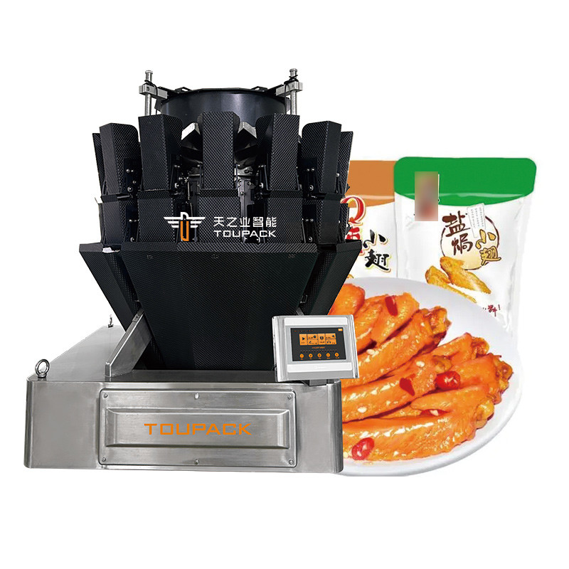 Máquina de embalagem de carnes de alta velocidade de alimentos congelados combinada Balança de cartão de padrão parafusos PLC multihead pesador