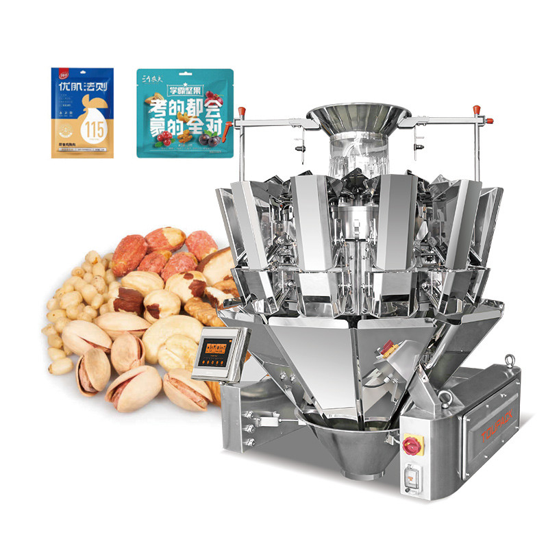 Máquina de embalagem de grânulos de pesagem de cabeça múltipla de biscoitos Máquina de embalagem secundária de alimentos para animais de estimação
