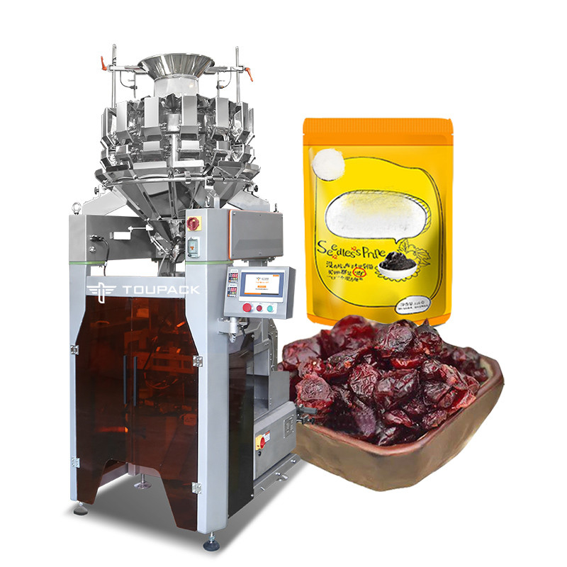Máquina automática de embalagem vertical de ameixas secas de frutas Alta velocidade 120BPM Máquina inteligente de pesagem e embalagem