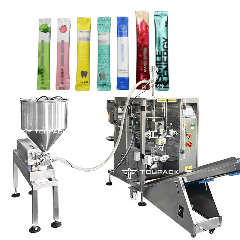 Máquina de embalagem automática de enxaguante bucal em sacos pequenos Maquiagem Água lubrificantes Lavar líquidos Pesagem e sistemas de embalagem
