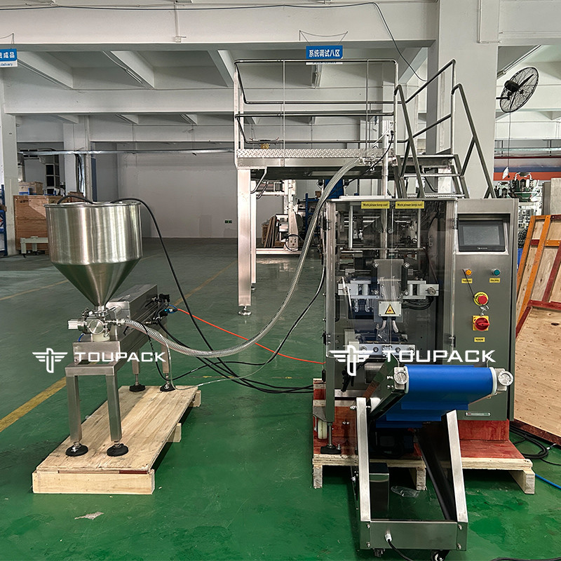 Máquina de embalagem automática de enxaguante bucal em sacos pequenos Maquiagem Água lubrificantes Lavar líquidos Pesagem e sistemas de embalagem