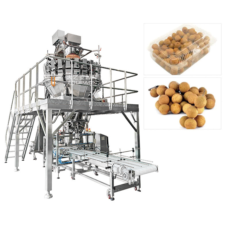 Máquina automática de embalagem de caixas de plástico de frutas da paixão Kumquat Winter Jujube Blackberry Weighing Filling Packaging Line