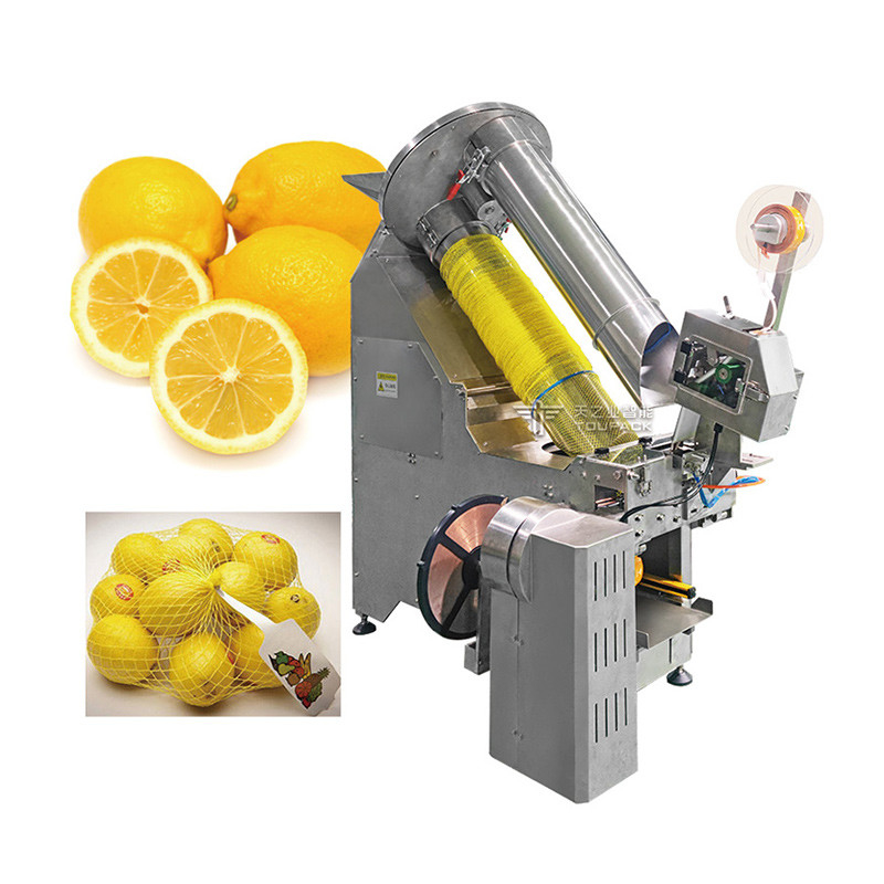 Máquina de embalagem de sacos Orange Net Bag Garlic Potato Net Bag Clipper Packer Mesh Bag Sealing Clipping Machine