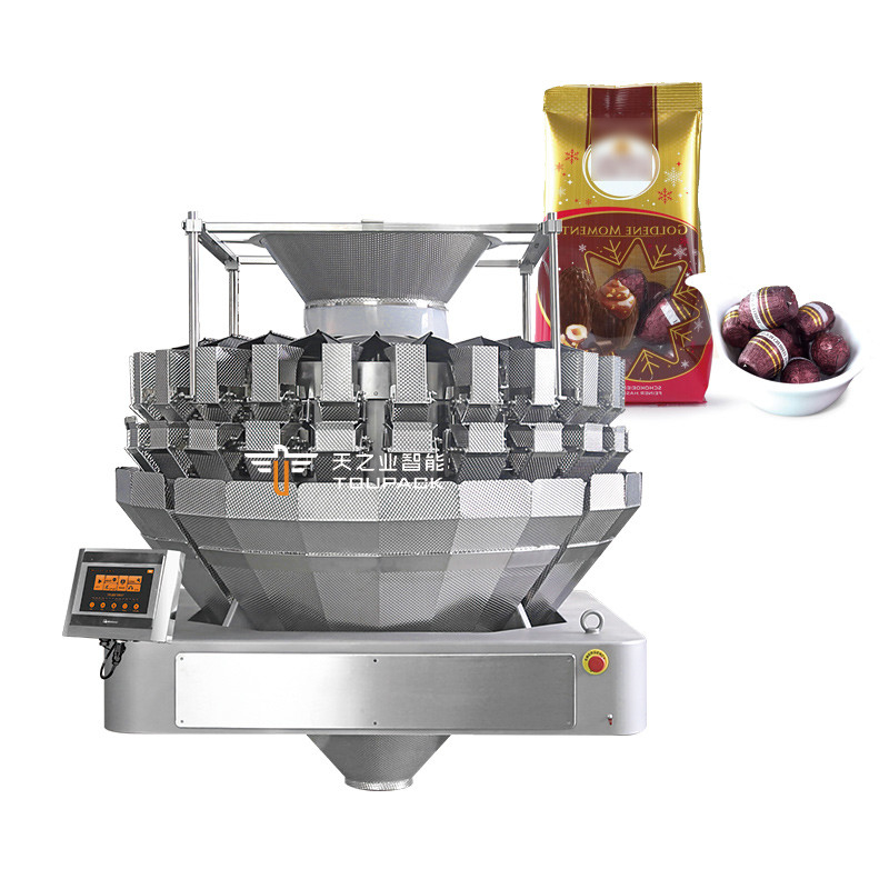 Máquina automática de enchimento de embalagens de chocolate misturado com tampa e rotulagem de linha de embalagem de snacks de nozes