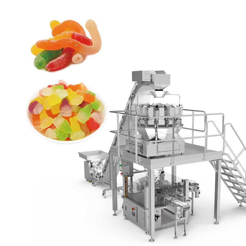 Automática de sementes de feijão nozes doces nozes frutas secas alimentos lanche multi-cabeça pesador máquina de embalagem de alimentos com nitrogênio