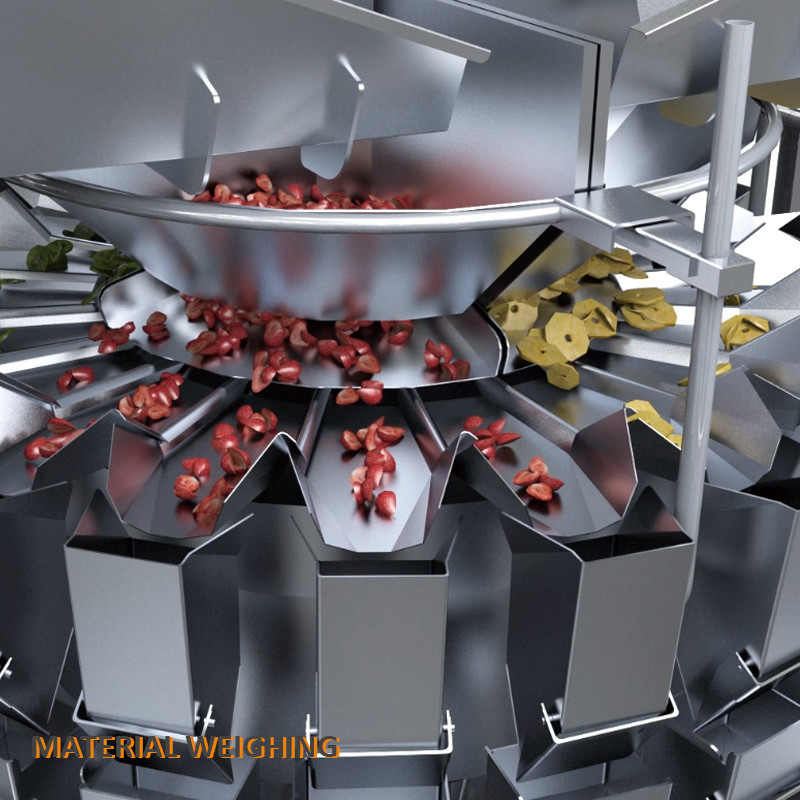 Máquina de embalagem de produtos vegetais secos crocantes Multihead Weigher Freeze Máquina de embalagem de frutas secas Mango Misturado Fragrância