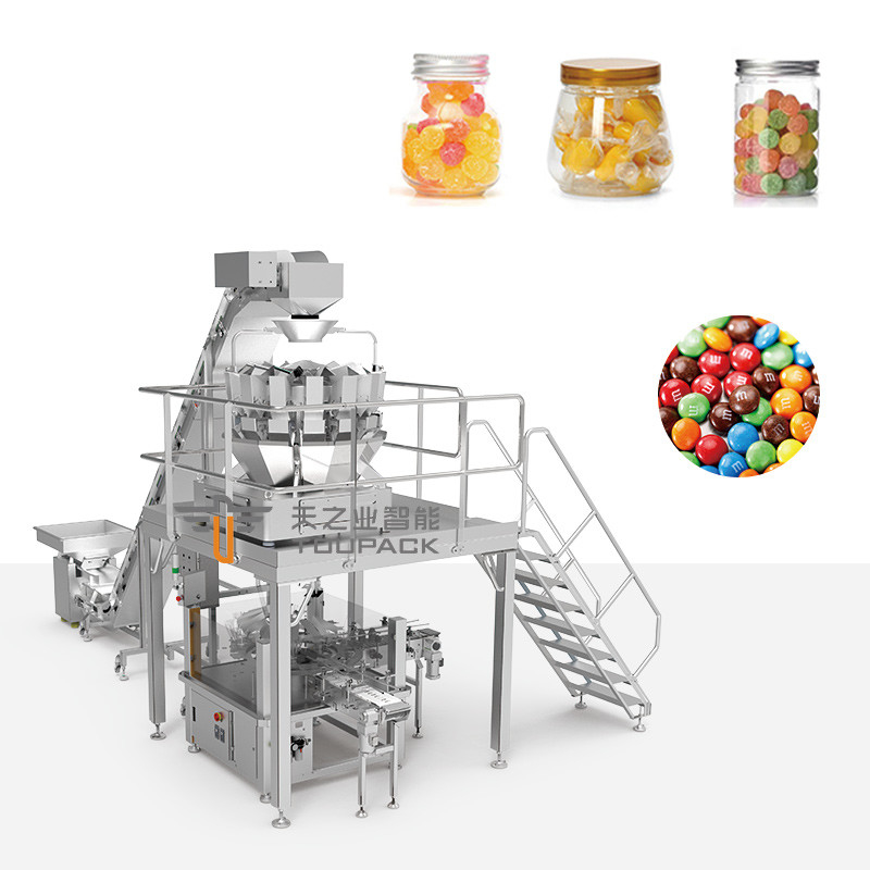 Máquina de preenchimento automática multifunção de garrafa de frasco de algodão, geleia de pipoca e amendoim