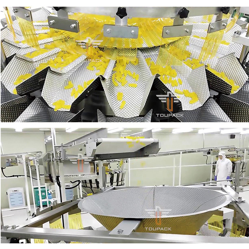 Máquina de enchimento de latas máquina de enchimento de doces suave máquina de enchimento de caramelo goma máquina de enchimento de urso 14 cabeças máquina de embalagem de peso