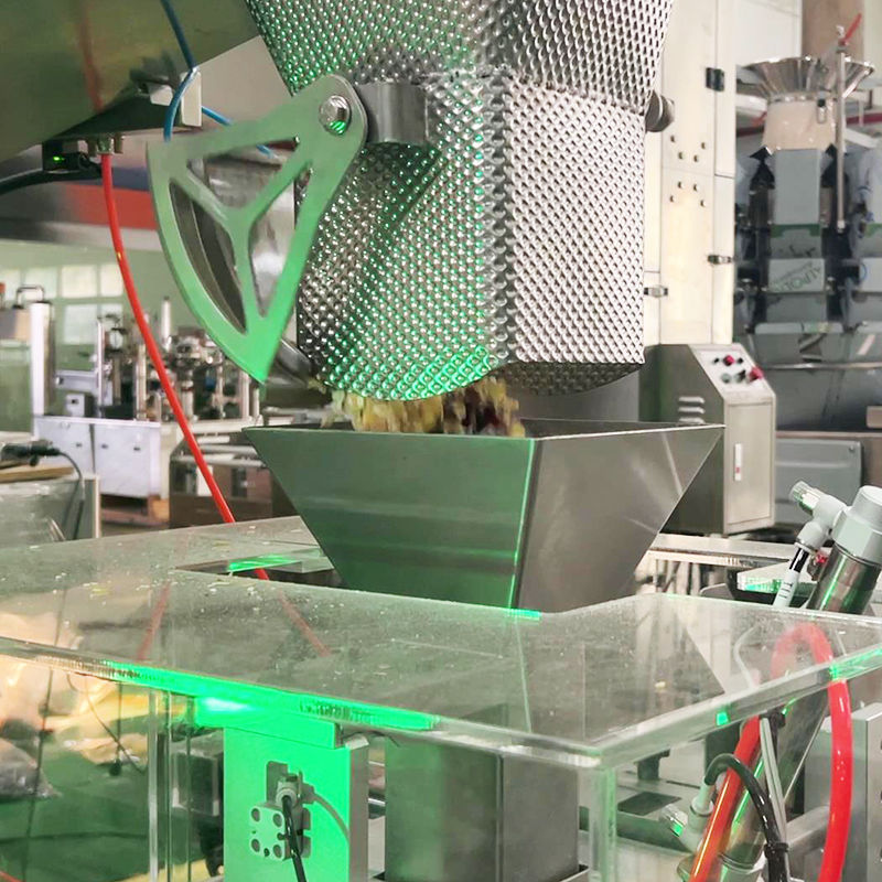 Máquina de Embalagem de Sacos Pré-fabricados para Ração de Pássaros Máquina de Embalagem para Ração de Cães e Gatos Equipamento Multifuncional de Embalagem de Grânulos Máquina de Pesagem Multicabeças