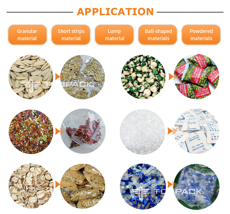 Sistema de pesagem multicabeças para batatas fritas automático Máquina de embalagem de camarão e batata frita Máquina de embalagem de alimentos inflados e granulados