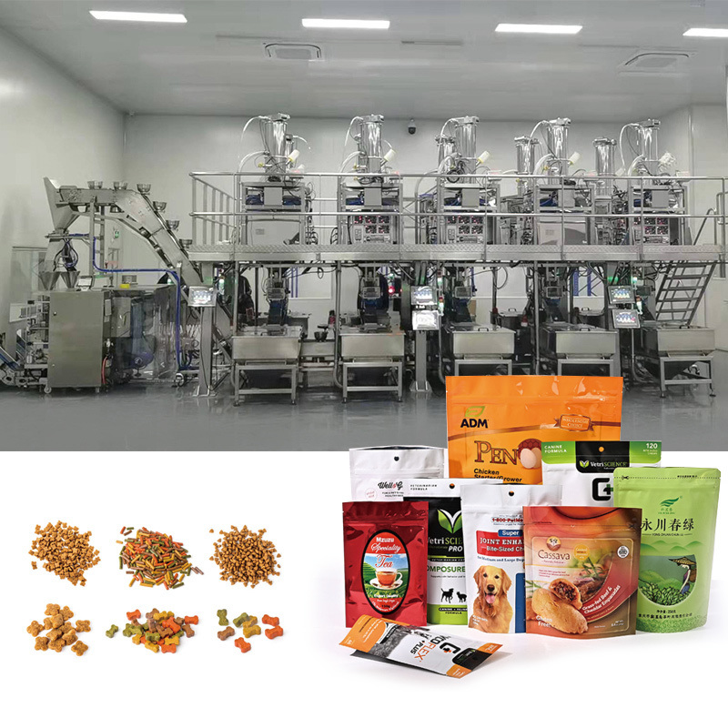 Máquina de Embalagem de Sachês de Snacks Totalmente Automática para Alimentos, Batatas Fritas, Pipoca, Embalagem Doypack com Injeção de Nitrogênio