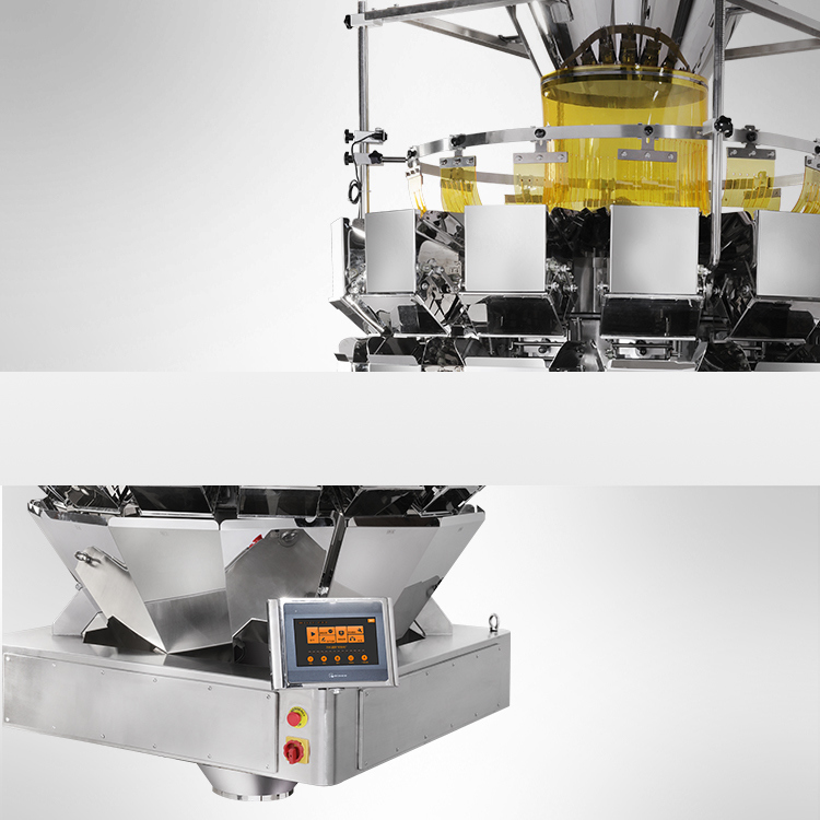 Máquina de embalagem automática de saladas de bolso de alta velocidade para 14 cabeças Máquina de embalagem de frutas secas multi-cabeça