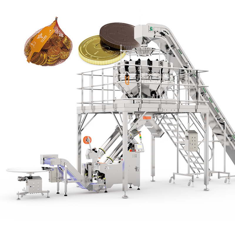 Máquina de bolso de malha automática vertical de alta velocidade Saco de malha vegetal de cenoura Baler de pêra Máquina de embalagem automática de redes