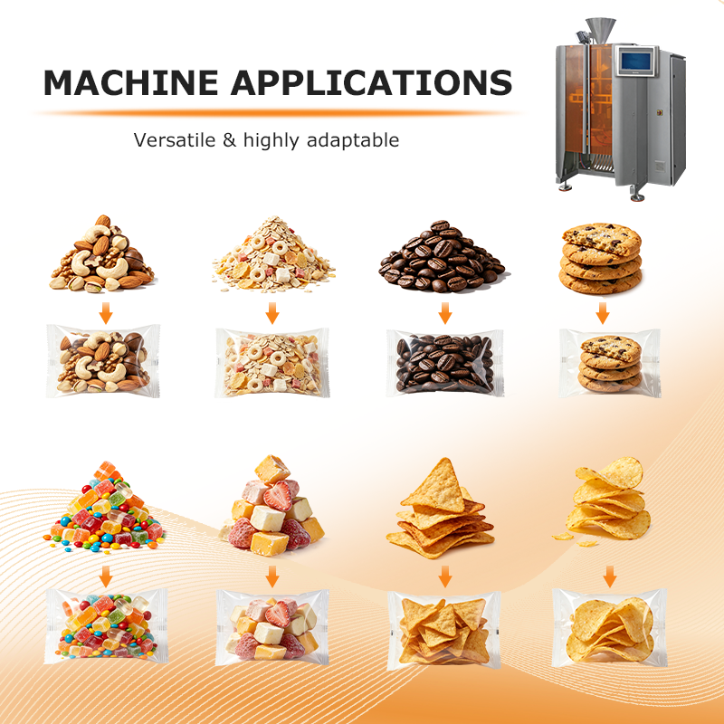 Máquina VFFS de alta velocidade | Solução de embalagem vertical automática para preenchimento e vedação para alimentos e alimentos para animais de estimação