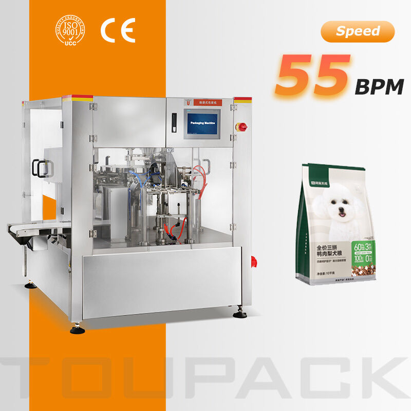 Máquina automática de embalagem Doypack para salgadinhos de caju, amêndoa e amendoim