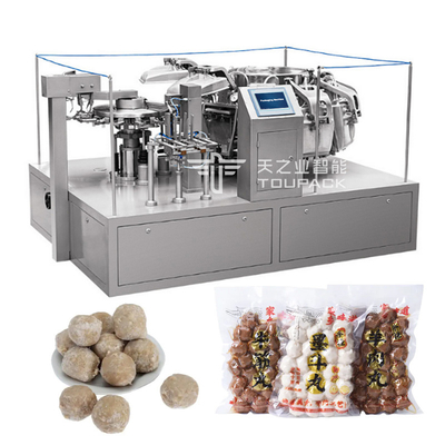 Máquina de embalagem Pre-feita giratória congelada do malote do alimento de Doypack da máquina de empacotamento do vácuo sacos de pé automáticos