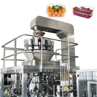 Do pesador automático de Multihead da precisão servo motor que conduz a máquina de embalagem da salada dos vegetais de frutos