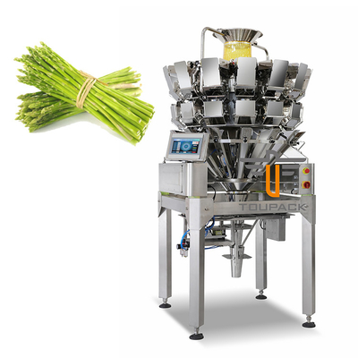 Máquina de embalagem de pesagem automática PLC Produtos de tira longa Espárrago 14 Cabeça Pesador multicabeça