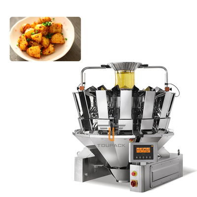 Máquina de embalagem de cubos de batata picante de pesagem automática completa 14 cabeça Hopper multi-cabeça pesador