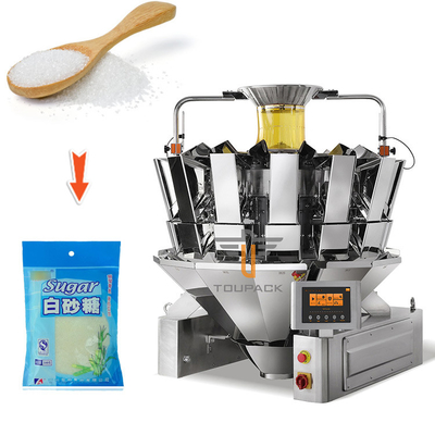 Máquina de embalagem automática pré-fabricada de bolsas, fecho de fecho, saco de pé, grânulos de açúcar, sal, arroz, grãos, embalagem de grãos