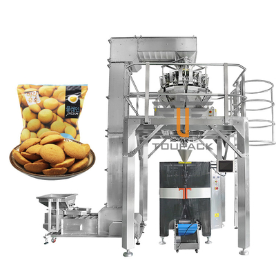 Máquina de embalagem de pesagem multi-cabeça de tela sensível ao toque para bolsas de biscoitos de ovos