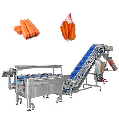 Máquina de pesagem e embalagem de cenouras semiautomática Máquina de embalagem de sacos de malha vegetal
