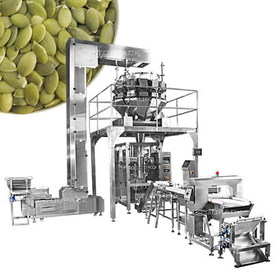 Máquina de embalagem de sementes de abóbora totalmente automática Máquina de sacos de plástico com 14 cabeças de pesador