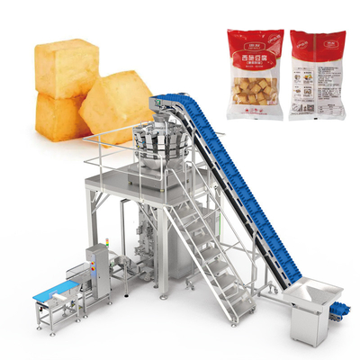 Máquina automática VFF Multihead Pesadora de saladas Vegetais em sacos Máquina de embalagem de frutas e vegetais