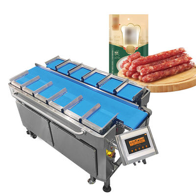 Sausagem de Frankfurt Multiheads Cinturão Combinação de alimentador Pesador Hot Dog assado Cinturão de salsicha Pesador Máquina de embalagem