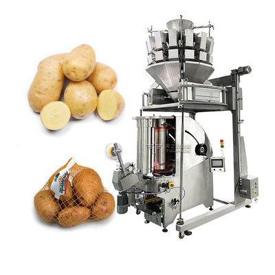 10 Cabeça Multihead Pesadora de Batata de Cebola Rede Saco de Embalagem Máquina de Combinação de Frutas Pesadora Linha de Produção