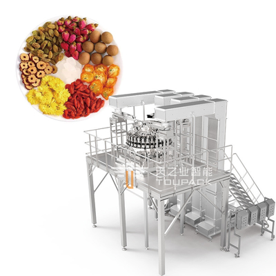 24/32 Cabeça Multicabeça Pesadora Mistura de morangos desidratados Máquina de enchimento de bolsas Máquina de embalagem de vegetais desidratados