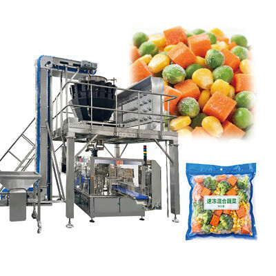 Máquina de embalagem de vegetais congelados com balança Multihead para fábricas de processamento de alimentos