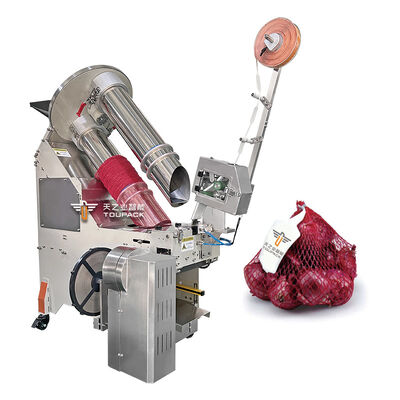 Máquina industrial de embalagem de sacos de malha para frutas cítricas e raízes vegetais