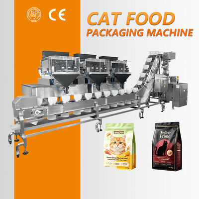 Máquina automática de pesagem e embalagem de alimentos para cães e gatos