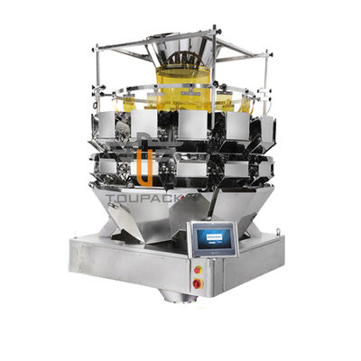 14 máquina principal do pesador de 5.0L 7.5L Multihead para Bean Salad Cabbage Cat Litter verde