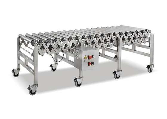 Transporte de rolo Extendible flexível motorizado de aço inoxidável