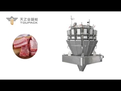Pesador automático da combinação do alimentador de parafuso que enche a máquina de embalagem pegajosa da carne do alimento
