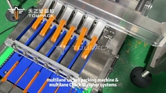 Máquina de embalagem de saquetes de bastão industrial de várias faixas com pesador de compressão de várias faixas