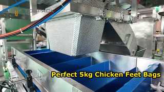 Linha Automática de Pesagem e Embalagem para Pés de Frango (Sacos de 5kg)