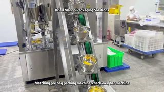 Embalagem de manga seca facilitada com balança multicabeçal semiautomática